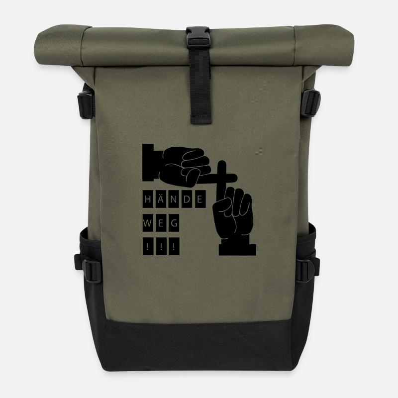 Finger weg - Rolltop Rucksack - Olive/Schwarz