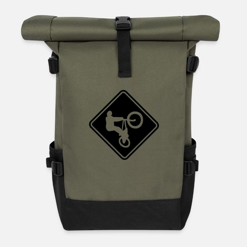 BMX Roadsign - Sac à dos roll top - olive/noir