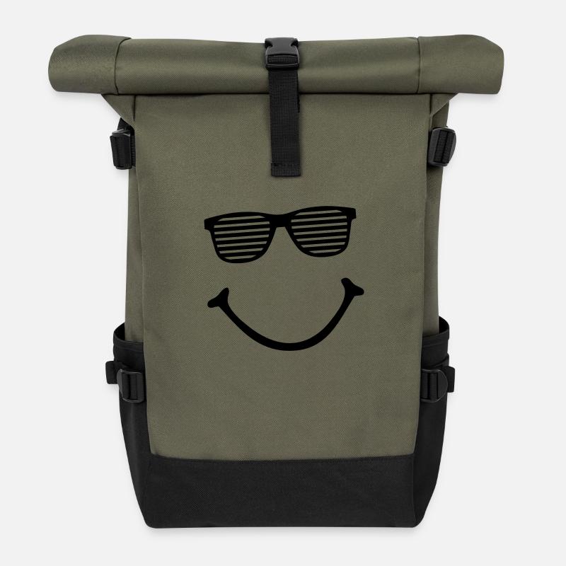 smiley - Rolltop Rucksack - Olive/Schwarz