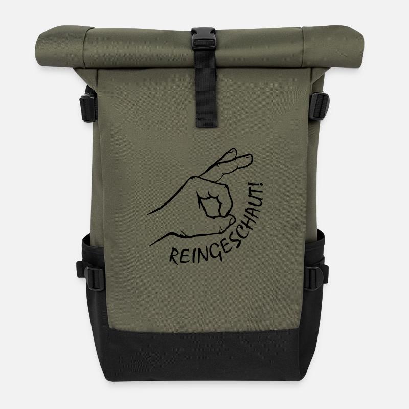 Reingeschaut - Rolltop Rucksack - Olive/Schwarz