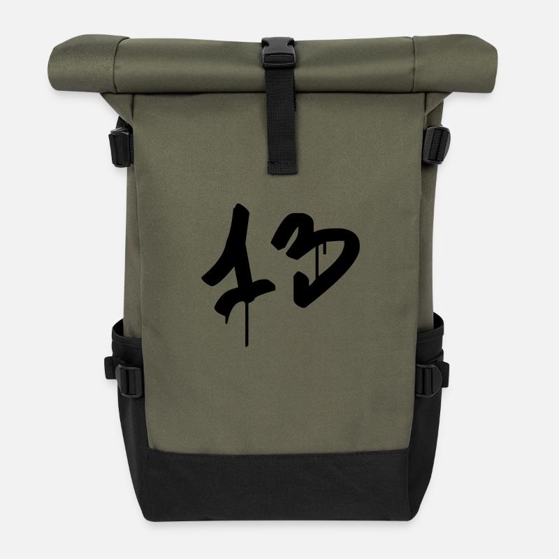 Tag : 13 - Sac à dos roll top - olive/noir