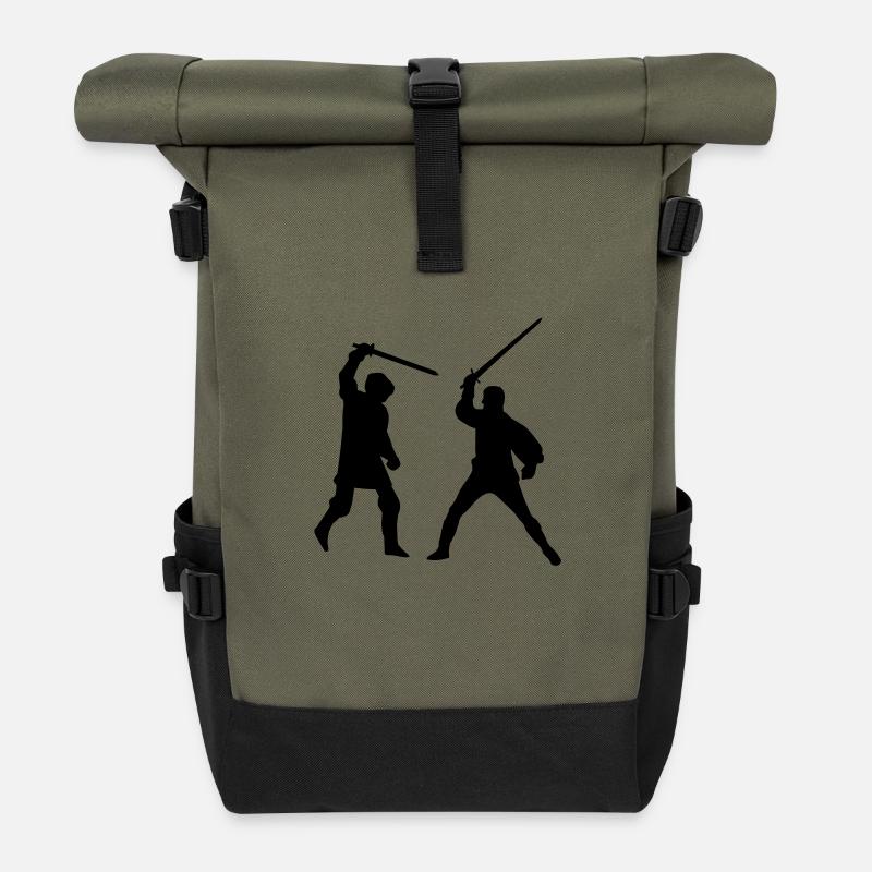 Epée de combat - Sac à dos roll top - olive/noir