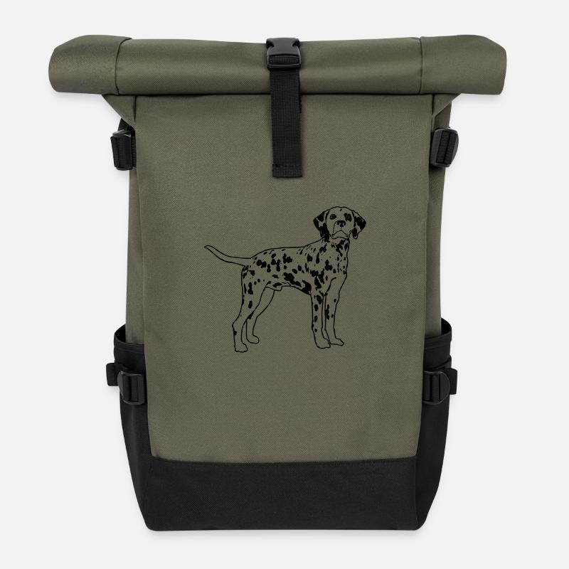 Dalmatian de - Rolltop Rucksack - Olive/Schwarz