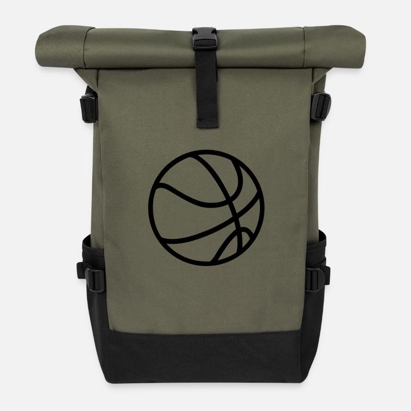 Basketball Plain - Roll Top Backpack - olive/black