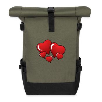Coeurs De - Sac à dos roll top - olive/noir - Devant