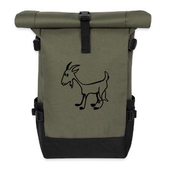 Chèvre - Sac à dos roll top - olive/noir - Devant
