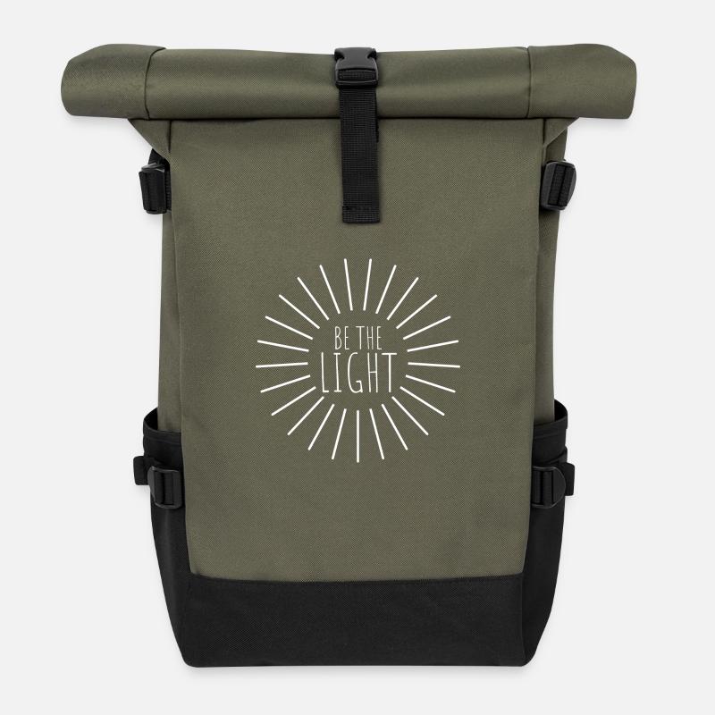be the light - Rolltop Rucksack - Olive/Schwarz