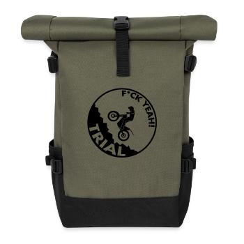 Trial f * ck yeah! - Roll Top Backpack - olive/black - Front