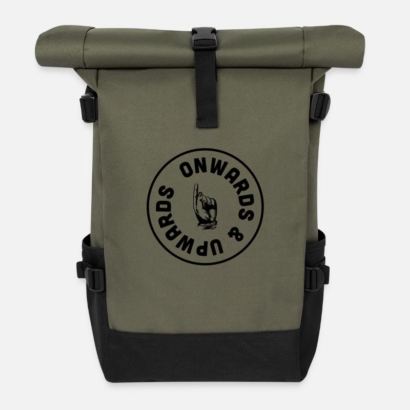 onwards & upwards - Roll Top Backpack - olive/black