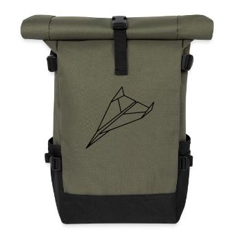 avion_ en_ papier_a1 - Sac à dos roll top - olive/noir - Devant