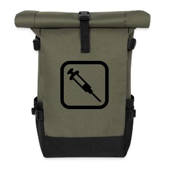 Spritze Logo - Rolltop Rucksack - Olive/Schwarz - Vorne