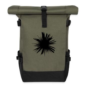 Explosion Zerstörung Knall Design - Rolltop Rucksack - Olive/Schwarz - Vorne