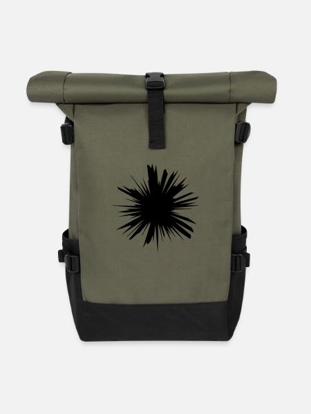Explosion Zerstörung Knall Design - Rolltop Rucksack - Olive/Schwarz