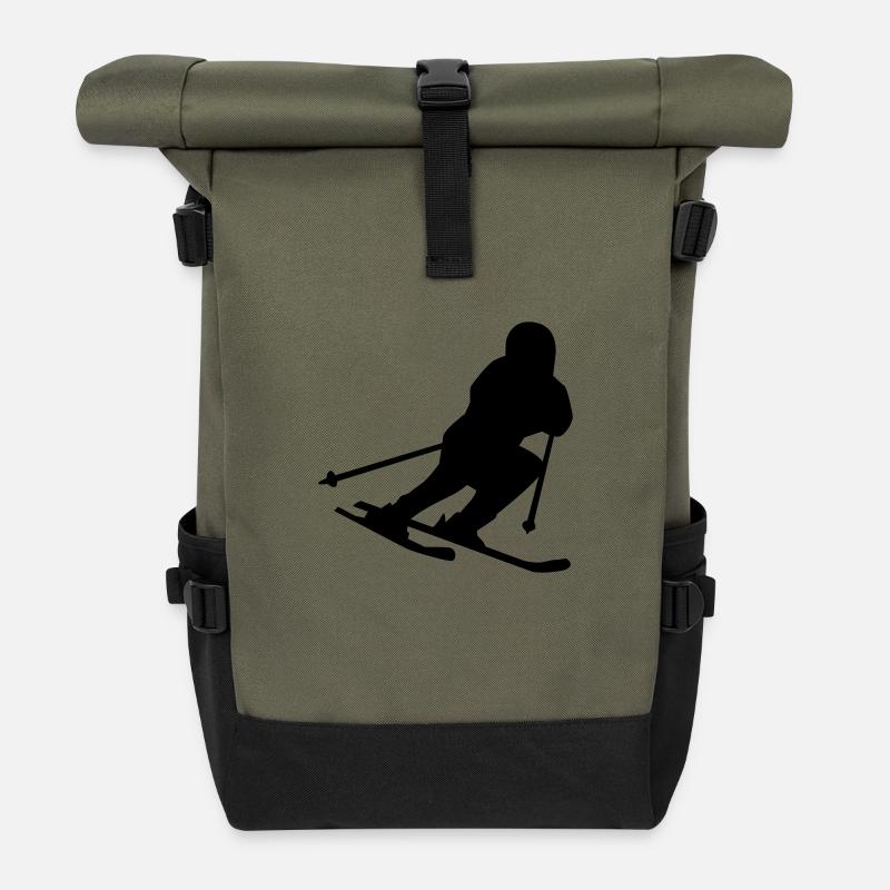 Ski - Rolltop Rucksack - Olive/Schwarz