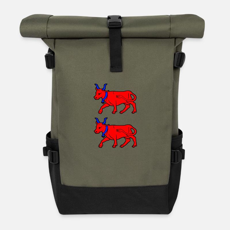 bearn vache - Sac à dos roll top - olive/noir