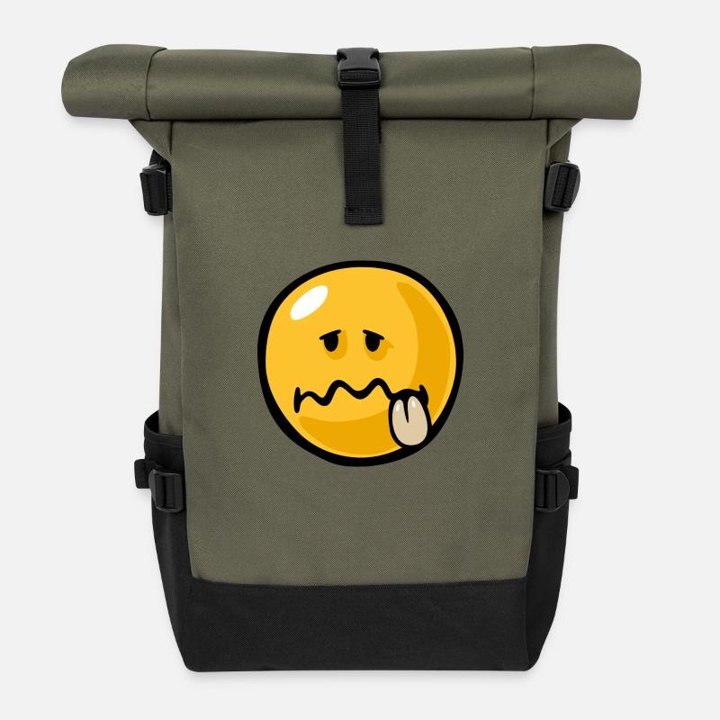 Smiley ill - Rolltop Rucksack - Olive/Schwarz