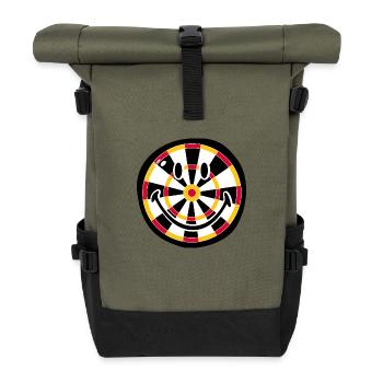 Smiley Dart Board - Rolltop Rucksack - Olive/Schwarz - Vorne