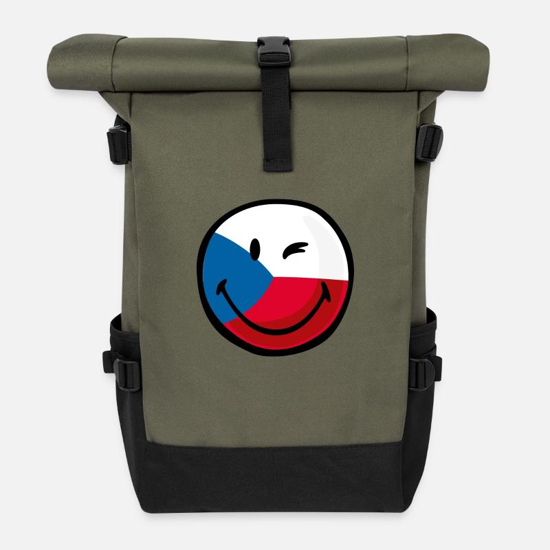 Smiley Czech Republic - Rolltop Rucksack - Olive/Schwarz