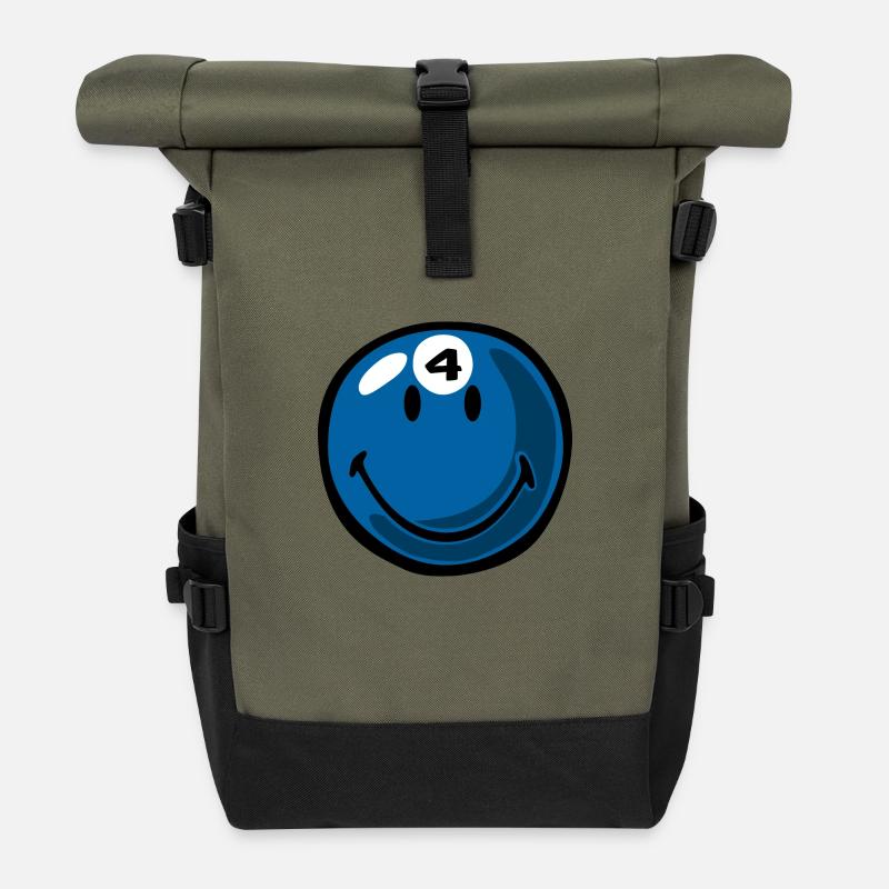 Smiley Pool Ball 4 - Rolltop Rucksack - Olive/Schwarz