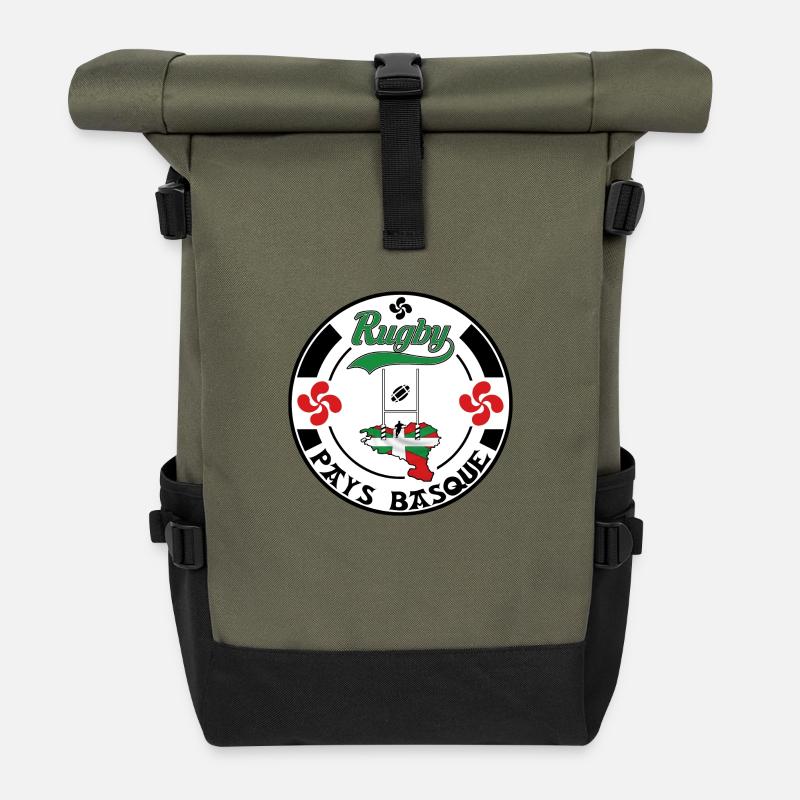 sport basque rugby 005 - Sac à dos roll top - olive/noir