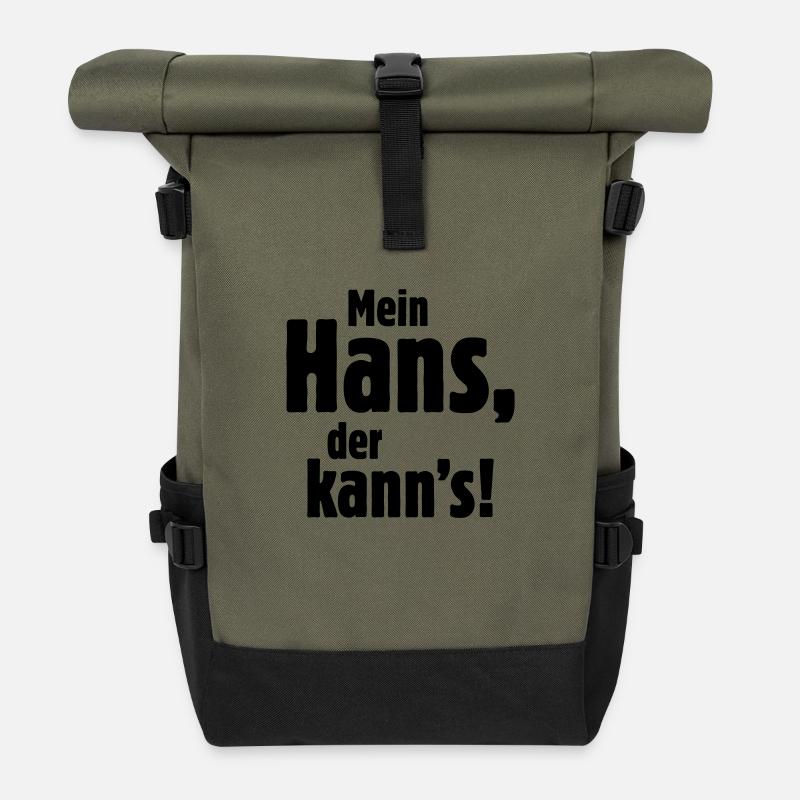 Mein Hans, der kann's! - Rolltop Rucksack - Olive/Schwarz