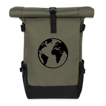 planet_erde_01 - Rolltop Rucksack - Olive/Schwarz - Vorne