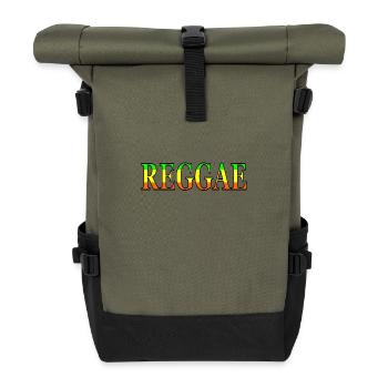 REGGAE music music style reggae music rastafari - Roll Top Backpack - olive/black - Front