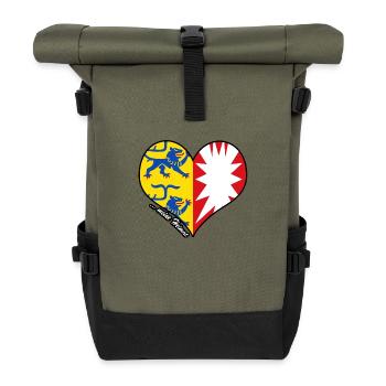 meine Heimat - Schleswig-Holstein - Rolltop Rucksack - Olive/Schwarz - Vorne