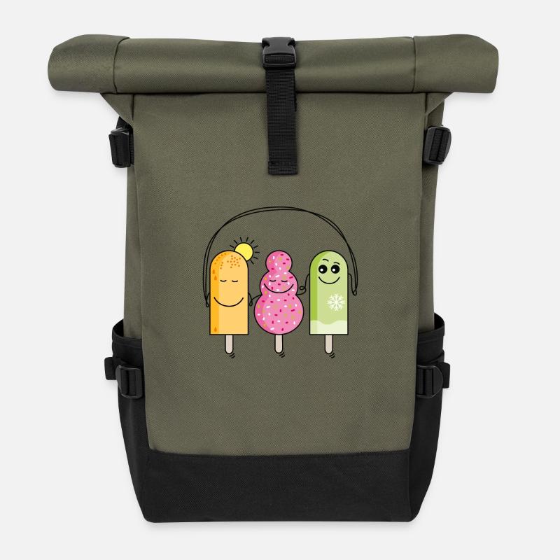 ice - Roll Top Backpack - olive/black