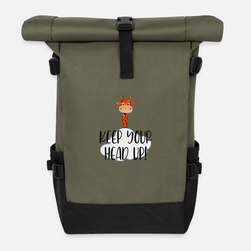 Kopf hoch! - Rolltop Rucksack - Olive/Schwarz