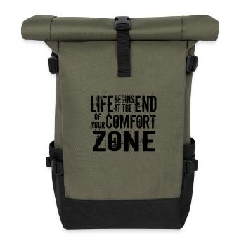 Life begins at the end of your comfort zone - Roll Top Backpack - olive/black - Front