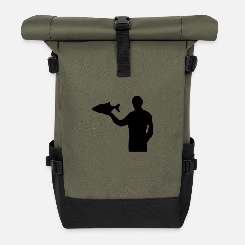 Angling - Roll Top Backpack - olive/black