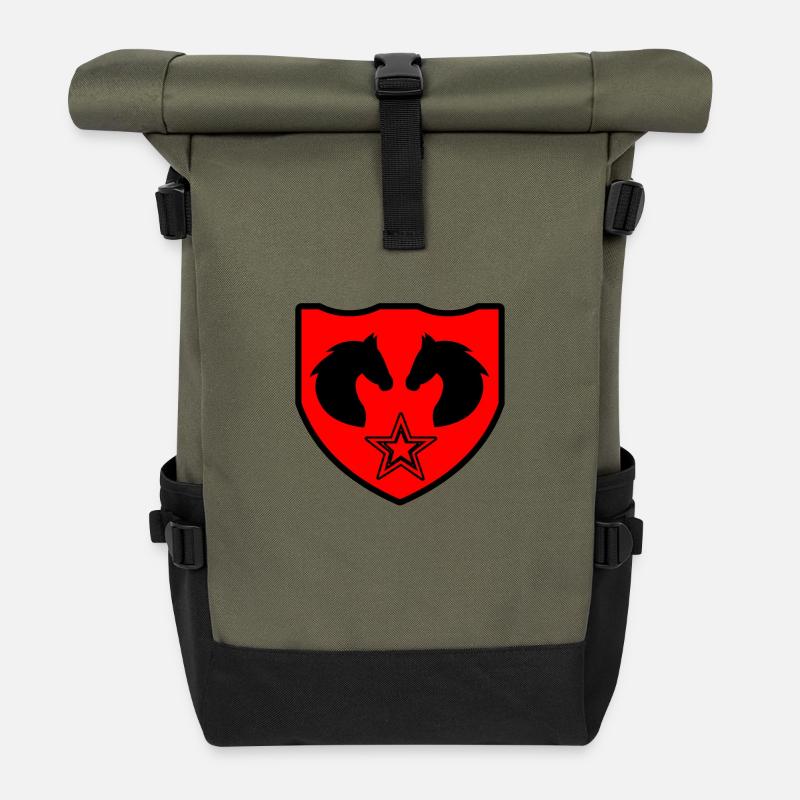 Cheval - Sac à dos roll top - olive/noir