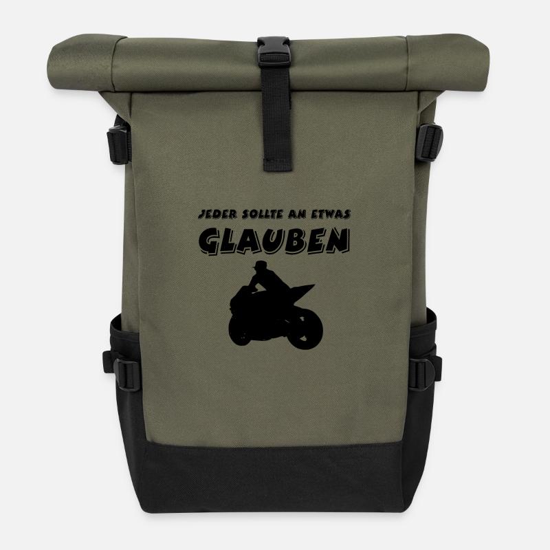Motorrad - Rolltop Rucksack - Olive/Schwarz