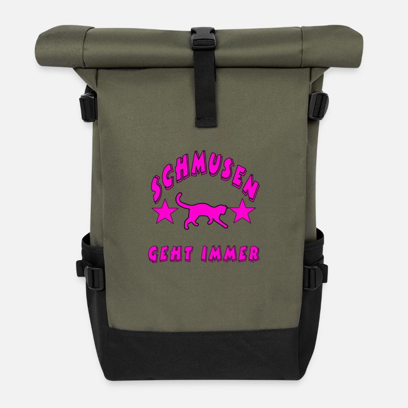 Katze - Rolltop Rucksack - Olive/Schwarz