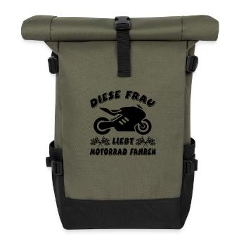 Motorrad - Rolltop Rucksack - Olive/Schwarz - Vorne