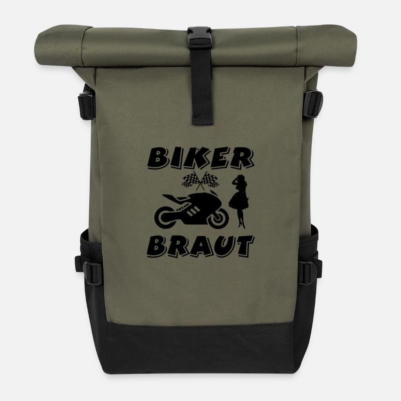 Motorrad - Rolltop Rucksack - Olive/Schwarz