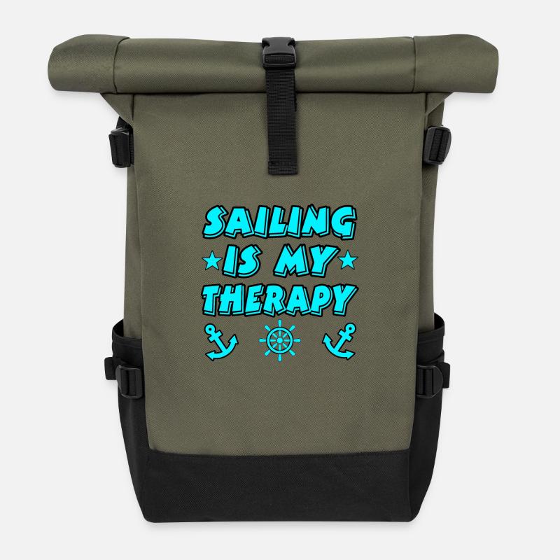 Segeln - Rolltop Rucksack - Olive/Schwarz