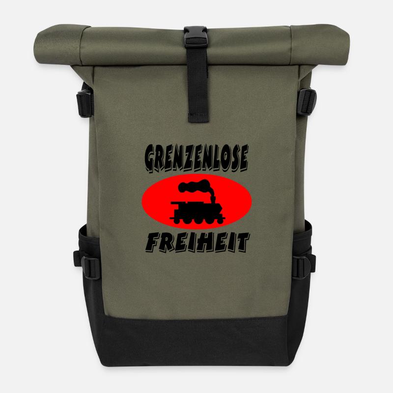 Eisenbahn - Rolltop Rucksack - Olive/Schwarz