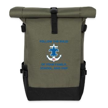 Seepfadfindergesetz Gelübde - Rolltop Rucksack - Olive/Schwarz - Vorne