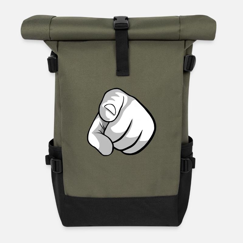 Zeigefinger - Rolltop Rucksack - Olive/Schwarz