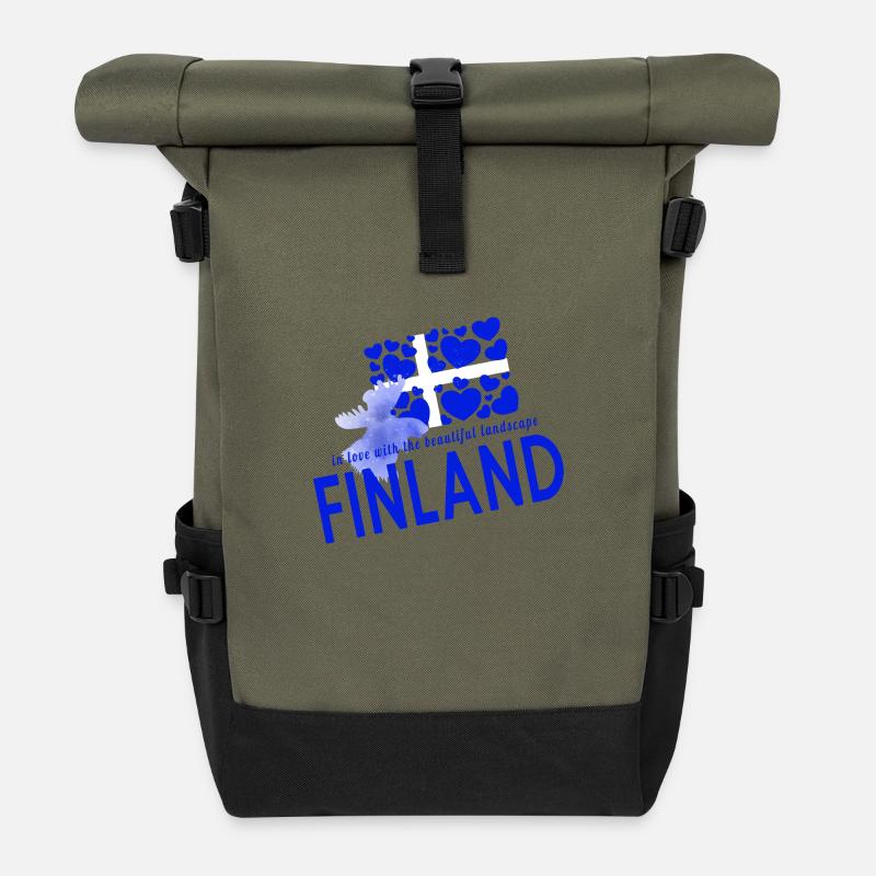 Finnland Finland - Rolltop Rucksack - Olive/Schwarz