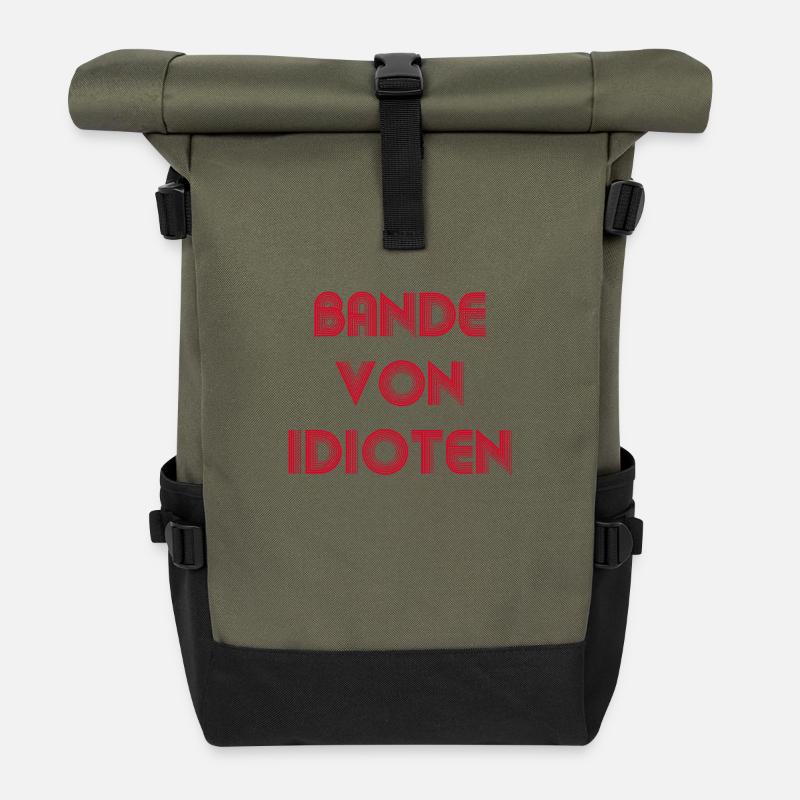 Bande von Idioten - Rolltop Rucksack - Olive/Schwarz