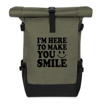 I'm here to make you smile - Roll Top Backpack - olive/black - Front