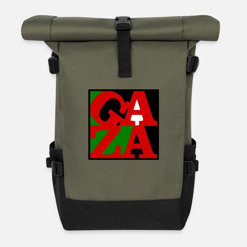 Gaza poster - Rolltop Rucksack - Olive/Schwarz