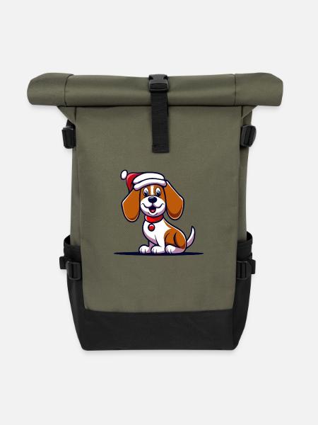 X-MAS DOG - Rolltop Rucksack - Olive/Schwarz