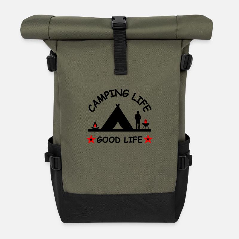 Camping - Rolltop Rucksack - Olive/Schwarz