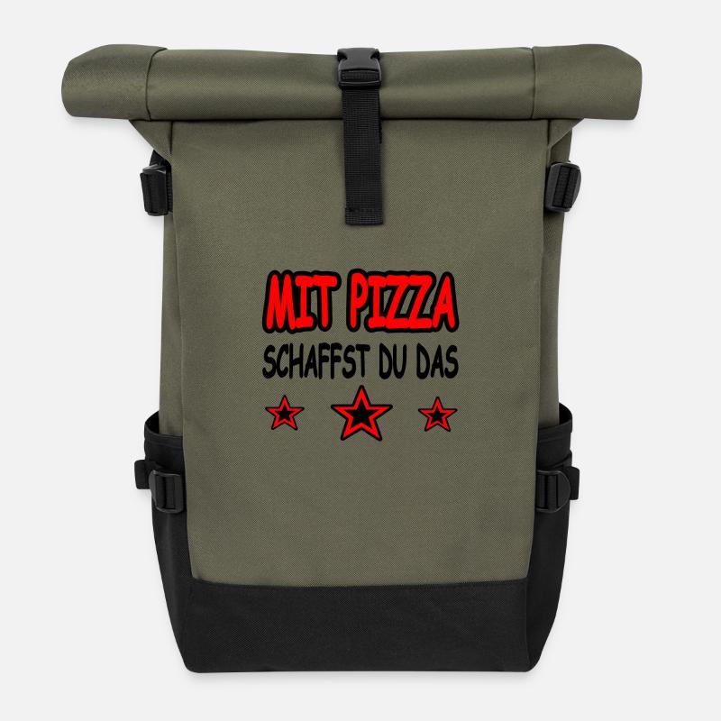 Pizza - Rolltop Rucksack - Olive/Schwarz