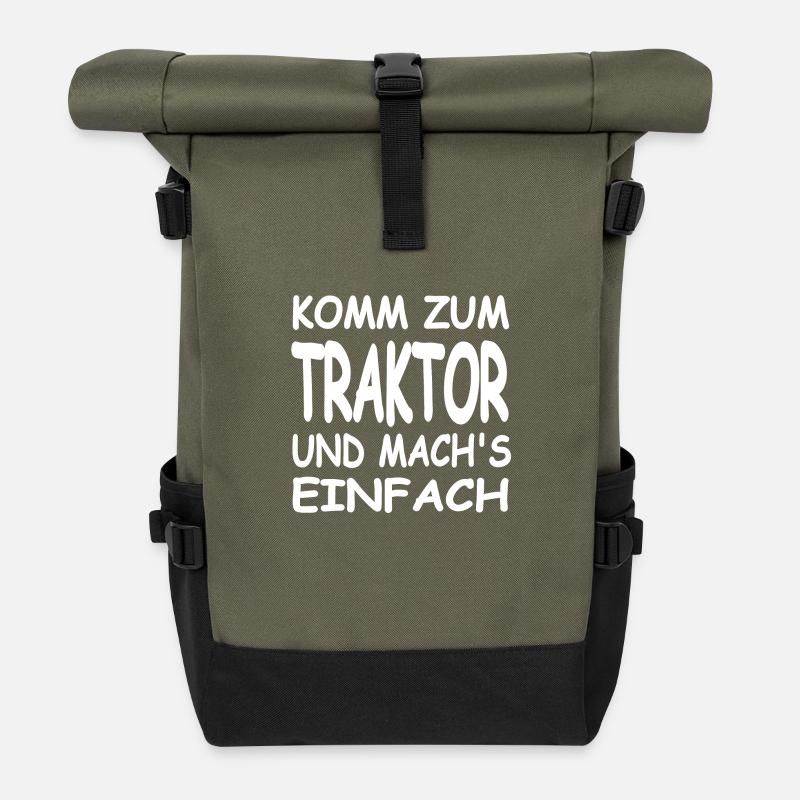 Traktor - Rolltop Rucksack - Olive/Schwarz