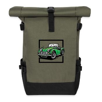 Vert Voiture classique - Sac à dos roll top - olive/noir - Devant